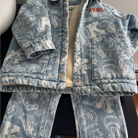 Kenzo Light Blue Graphic Kids Jeans set
